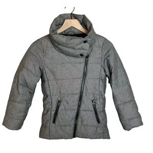 Gap Kids Tweed Moto Puffer Grey Jacket